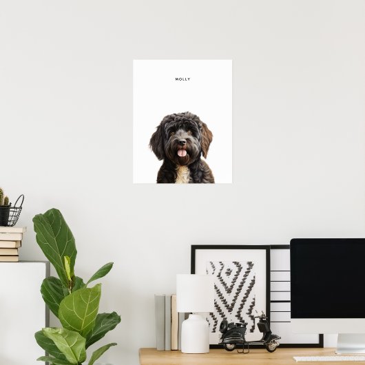 Portugese waterhond gepersonaliseerde print (Thuiskantoor)