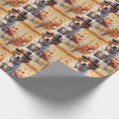 Portugese waterhond in het najaar verlaat Thanksgi Cadeaupapier (Hoek)