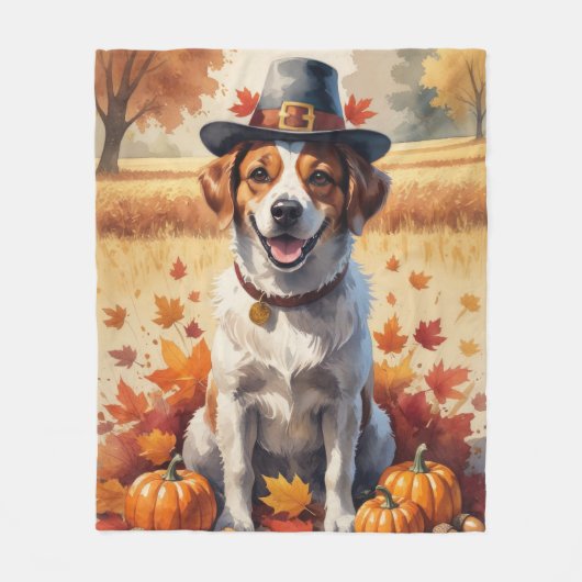 Portugese waterhond in het najaar verlaat Thanksgi Fleece Deken (Voorkant)