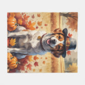 Portugese waterhond in het najaar verlaat Thanksgi Fleece Deken (Voorkant (Horizontaal))