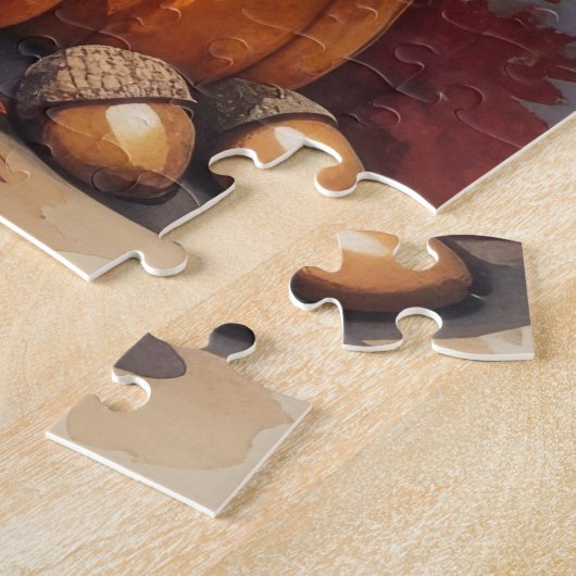 Portugese waterhond in het najaar verlaat Thanksgi Legpuzzel (Zijkant)