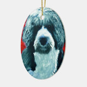 Portugese waterhond keramisch ornament (Links)