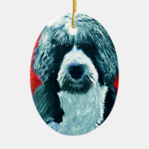 Portugese waterhond keramisch ornament