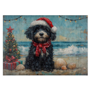 Portugese Waterhond Kerst Vintage Strand Snijplank
