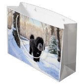 Portugese waterhond laat het sneeuwen Kerstmis Groot Cadeauzakje (Achterkant Gekanteld)