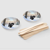 Portugese waterhond laat het sneeuwen Kerstmis Handwaaier (Niet-gemonteerd)