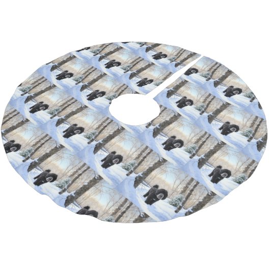 Portugese waterhond laat het sneeuwen Kerstmis Kerstboom Rok (Gekanteld)