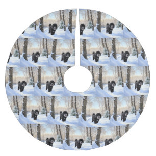 Portugese waterhond laat het sneeuwen Kerstmis Kerstboom Rok