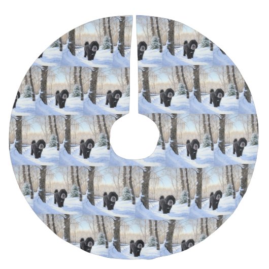 Portugese waterhond laat het sneeuwen Kerstmis Kerstboom Rok (Voorkant)