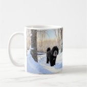 Portugese waterhond laat het sneeuwen Kerstmis Koffiemok (Links)