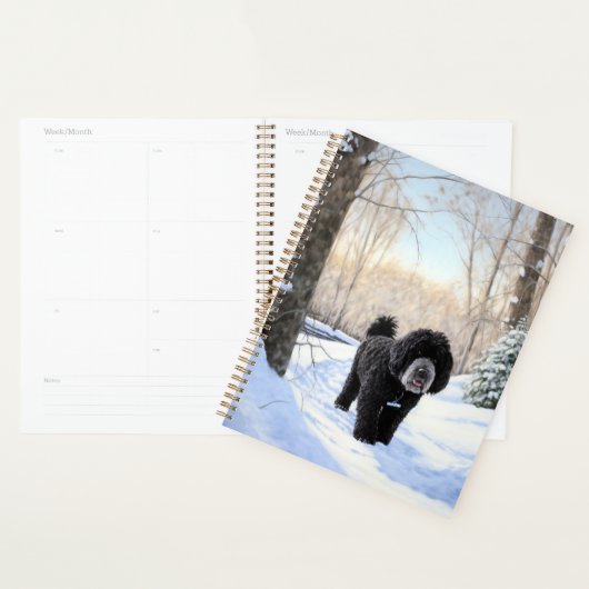 Portugese waterhond laat het sneeuwen Kerstmis Planner (Display)