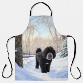 Portugese waterhond laat het sneeuwen Kerstmis Schort (Voorkant)