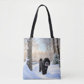 Portugese waterhond laat het sneeuwen Kerstmis Tote Bag (Voorkant)