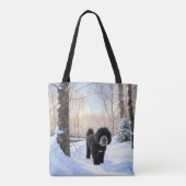 Portugese waterhond laat het sneeuwen Kerstmis Tote Bag (Achterkant)