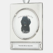 Portugese waterhond mam 2 verzilverd banner ornament (Links)