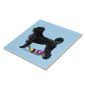 Portugese waterhond met drijflijn tegeltje (Zijkant)