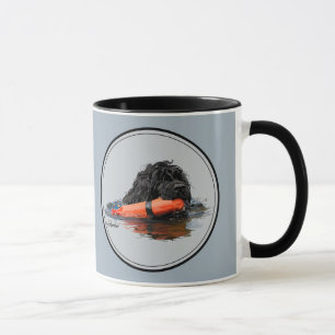 Portugese waterhond met Oranje bumper Mok