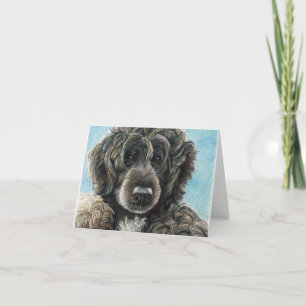 Portugese Waterhond Originele Kunst Notecard Kaart