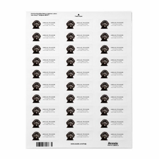 Portugese Waterhond retour adreslabels Etiket (Full Sheet)