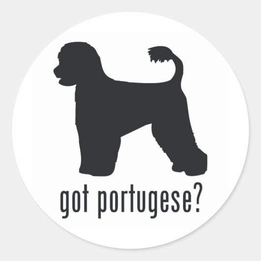 Portugese waterhond ronde sticker (Voorkant)