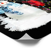 Portugese Waterhond Santa Dog Christmas Snowman X Poster (Hoek)