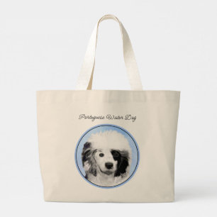 Portugese Waterhond Schilderen PWD Originele Hond Grote Tote Bag