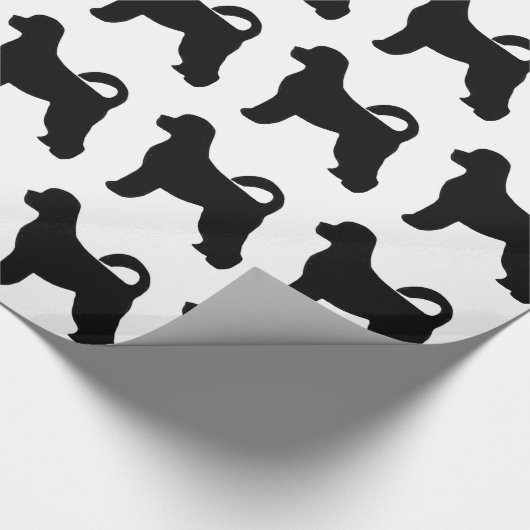 portugese waterhond silhouette cadeaupapier (Hoek)