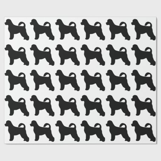 portugese waterhond silhouette cadeaupapier (Vlak)