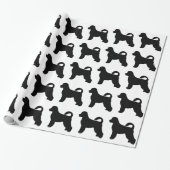 portugese waterhond silhouette cadeaupapier (Uitgerold)