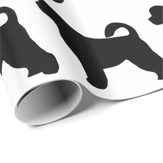 portugese waterhond silhouette cadeaupapier (Rol Hoek)