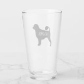 Portugese waterhond Silhouette gepersonaliseerd Glas (Achterkant)