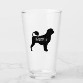 Portugese waterhond Silhouette gepersonaliseerd Glas (Voorkant)