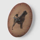 Portugese waterhond Silhouette Rustic Grote Klok (Hoek)