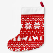 Portugese waterhond Silhouettes Holiday Patroon Kleine Kerstsok (Achterkant)