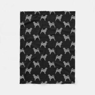 Portugese waterhond Silhouettes Patroonporties Fleece Deken