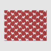 Portugese waterhond Silhouettes Pattern Red Tissuepapier (Voorkant)