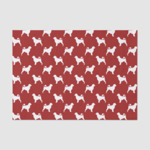 Portugese waterhond Silhouettes Pattern Red Tissuepapier