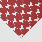 Portugese waterhond Silhouettes Pattern Red Tissuepapier (Detail)