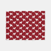 Portugese waterhond Silhouettes Red en White Fleece Deken (Voorkant (Horizontaal))