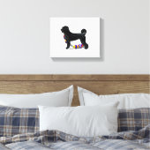 Portugese Waterhond Staande met Float Line Canvas Afdruk (Insitu (Slaapkamer))