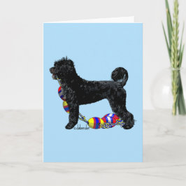 Portugese Waterhond Staande met Float Line Kaart