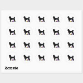 Portugese Waterhond Staande met Float Line Ronde Sticker (Vel)