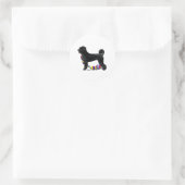 Portugese Waterhond Staande met Float Line Ronde Sticker (Tas)