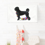 Portugese Waterhond Staande met Float Line Spandoek (Insitu)