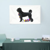 Portugese Waterhond Staande met Float Line Spandoek (Beurs)