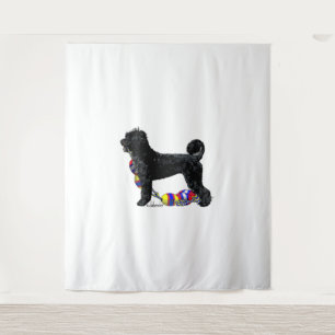 Portugese Waterhond Staande met Float Line Wandkleed