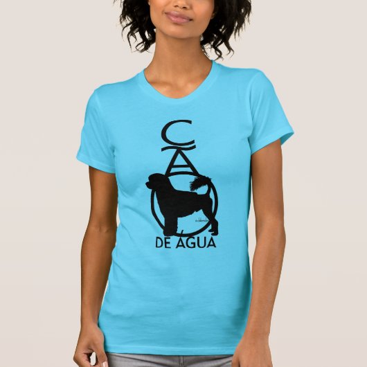 Portugese waterhond terwijl Cao de Agua T-shirt (Voorkant)