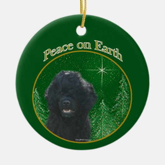 Portugese Waterhond Vrede Keramisch Ornament (Voorkant)
