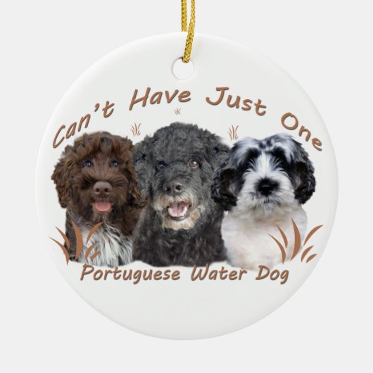 Portugese waterhonden keramisch ornament (Voorkant)