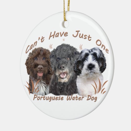 Portugese waterhonden keramisch ornament (Links)